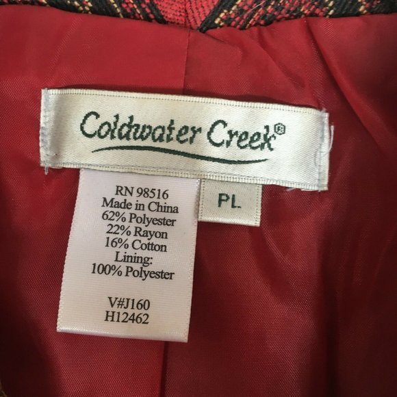 #78 Coldwater Creek Patchwork Long Sleeve 1 Button Jacket Womens Sweater Size PL - Picture 7 of 8